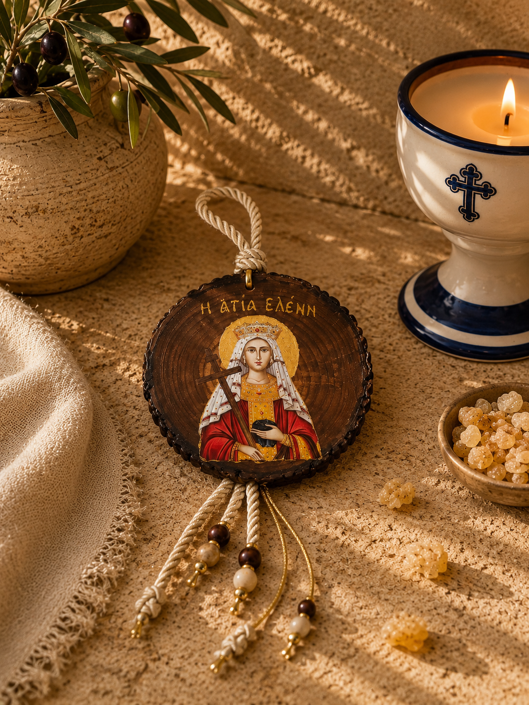 Saint Helen Handcrafted Wooden Icon
