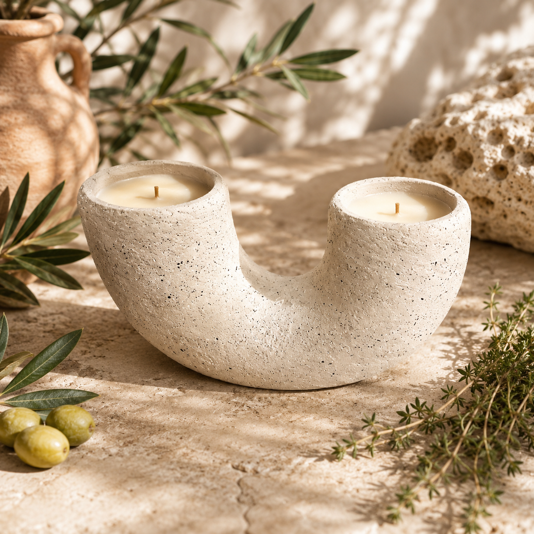 Duo Cement Candle Nude