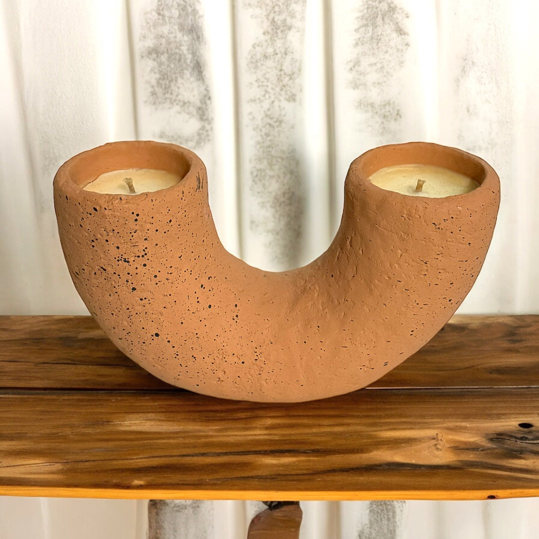 Duo Cement Candle Tan