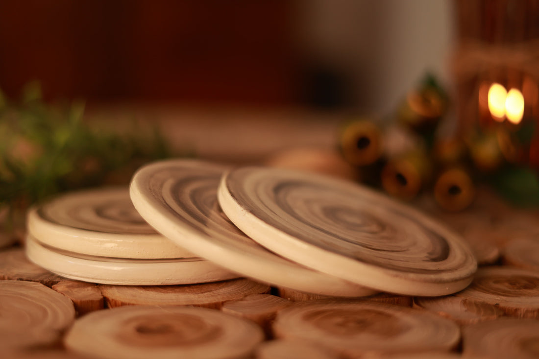 CERAMIC COASTERS - SET 4