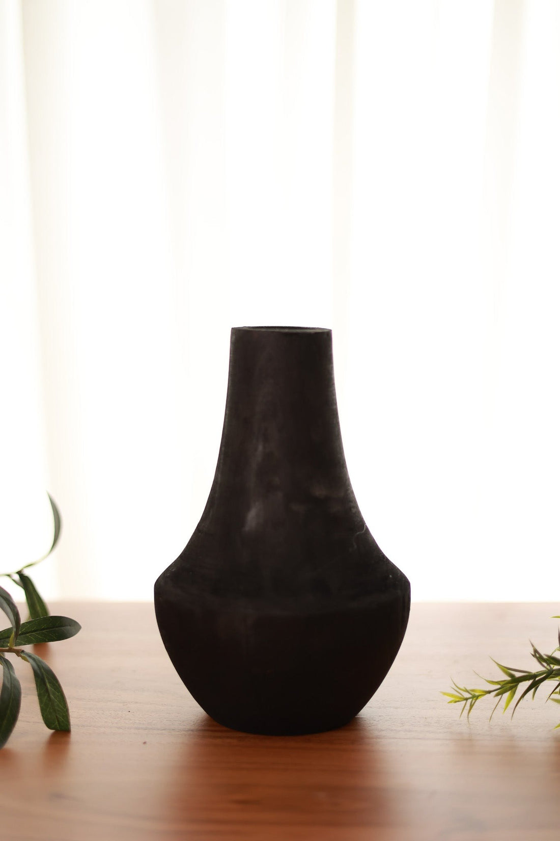 TIMBER VASE - WOODEN - BLACK