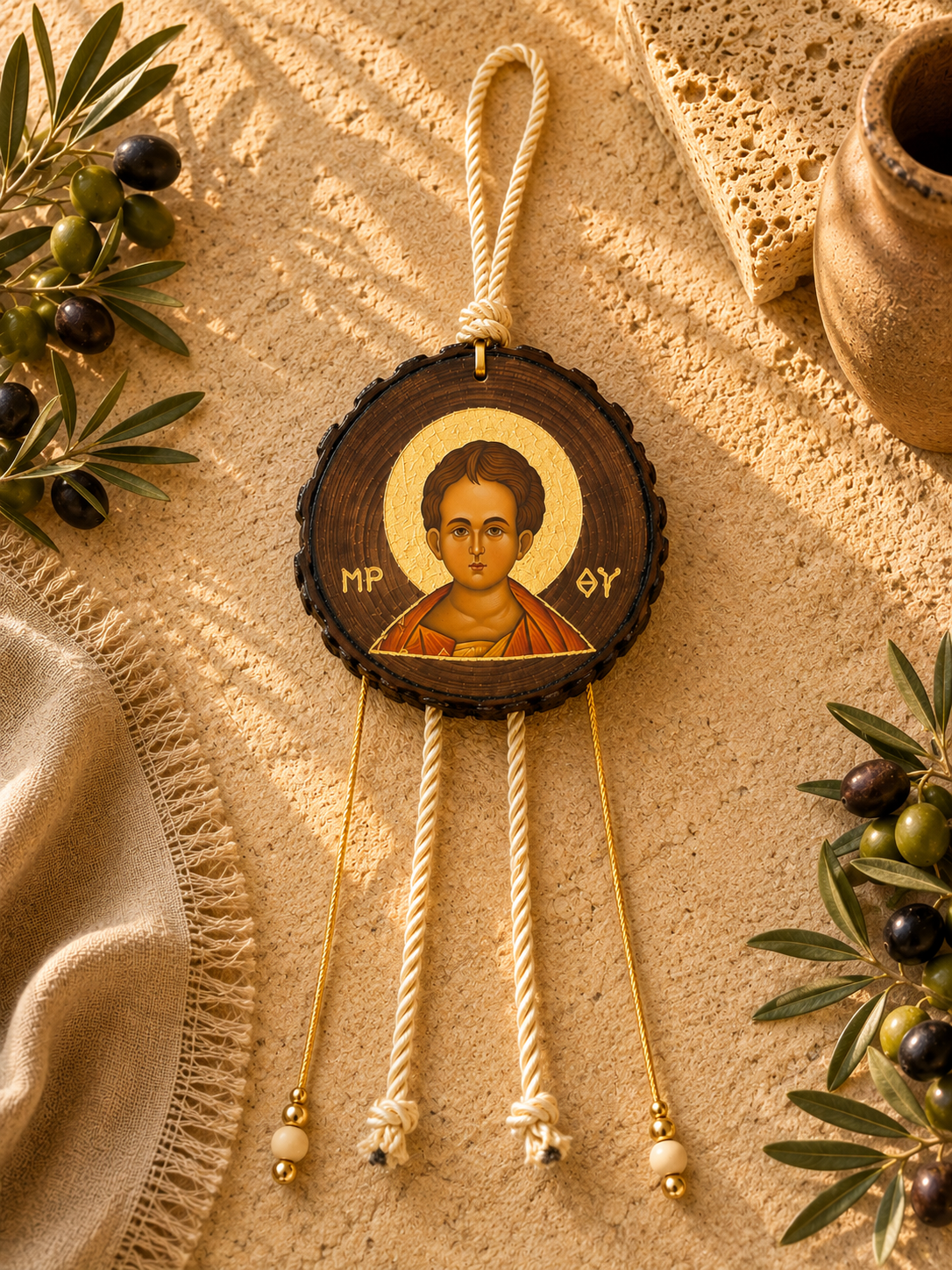 Infant Jesus Handcrafted Wooden Icon