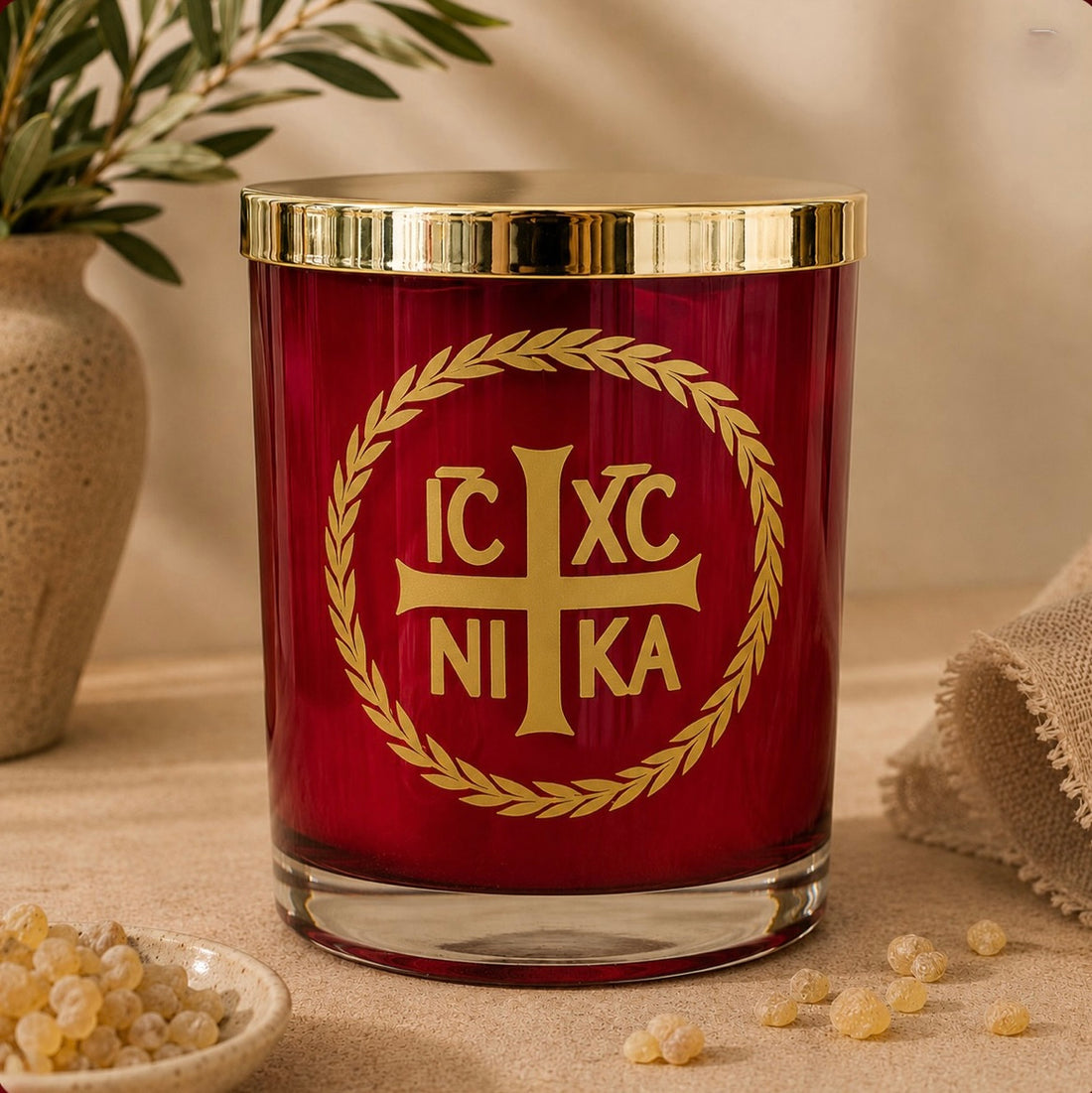 Livani/Frankincense Soy Wax Candle - Red NIKA
