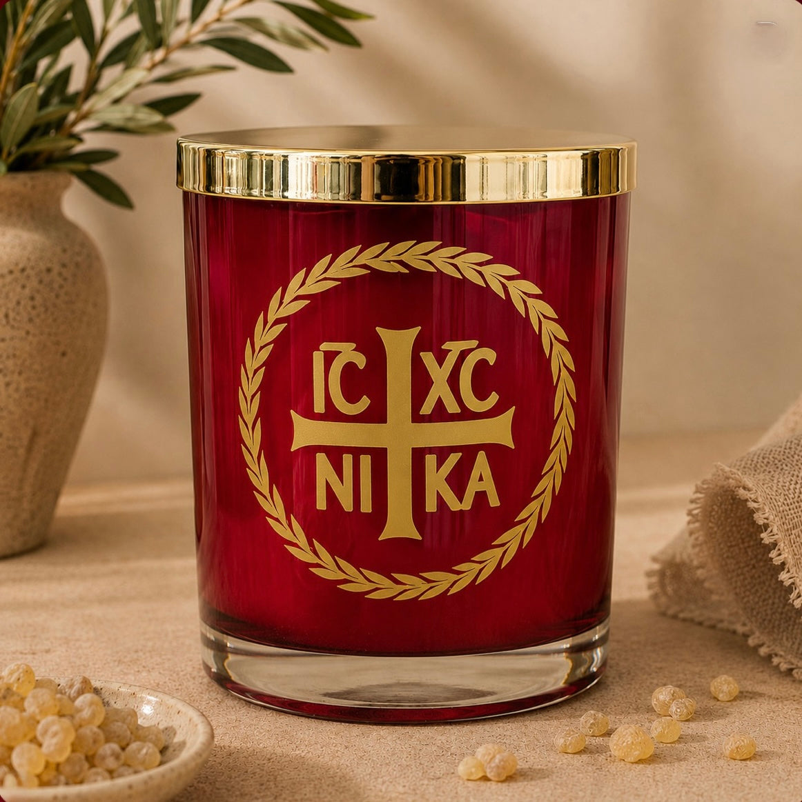 Livani/Frankincense Soy Wax Candle - Red NIKA