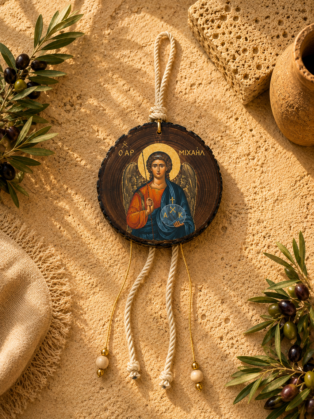 Saint Michael the Archangel Handcrafted Wooden Icon
