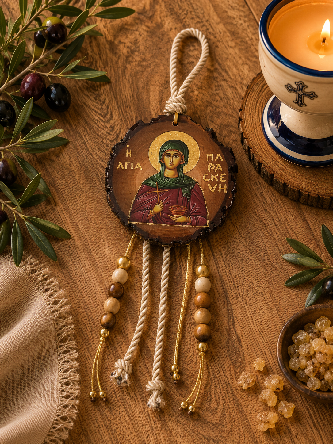 Saint Paraskevi Handcrafted Wooden Icon