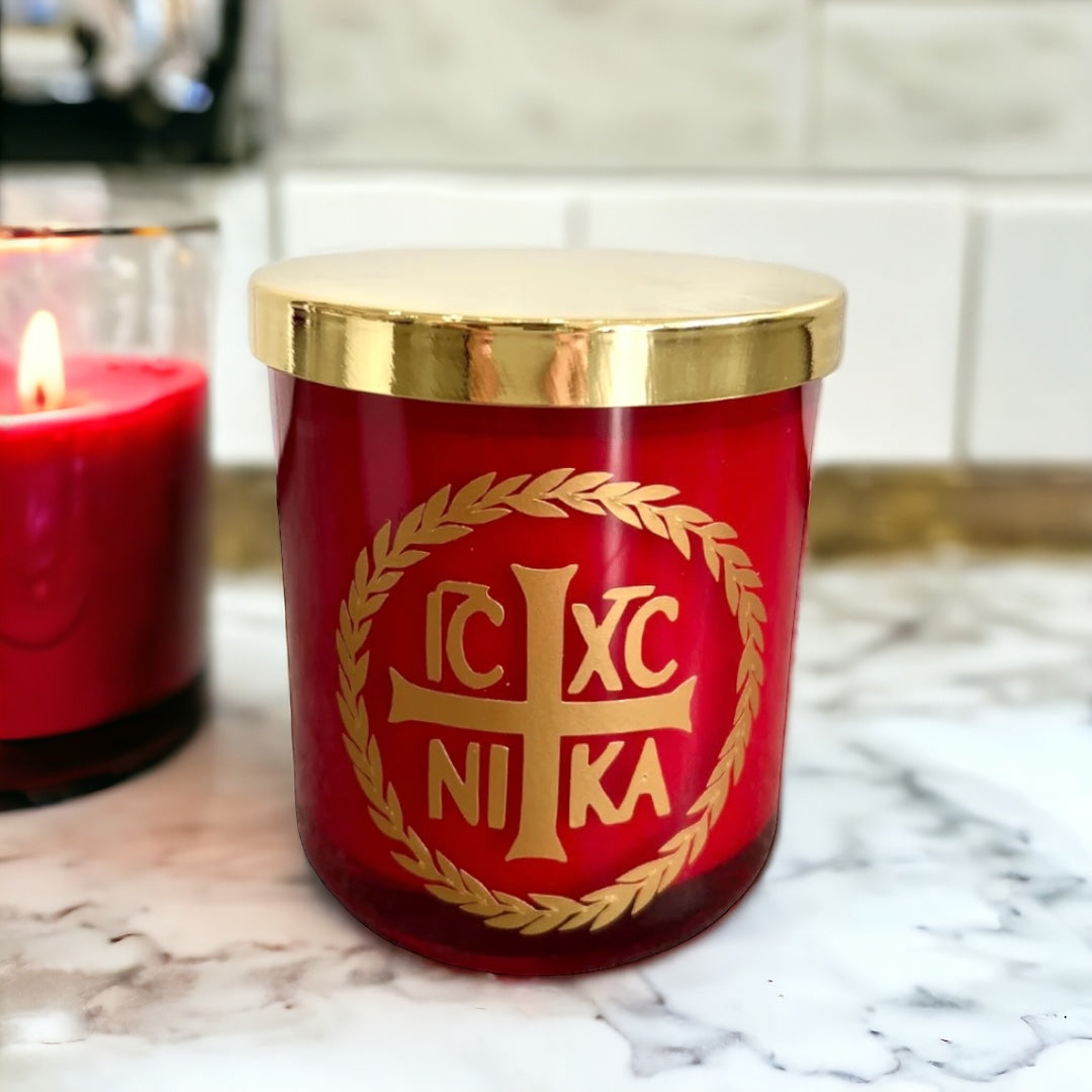 Livani/Frankincense Soy Wax Candle - Red NIKA