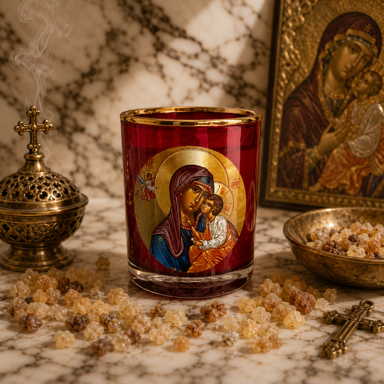 Livani/Frankincense Icon Soy Wax Candle - Gold