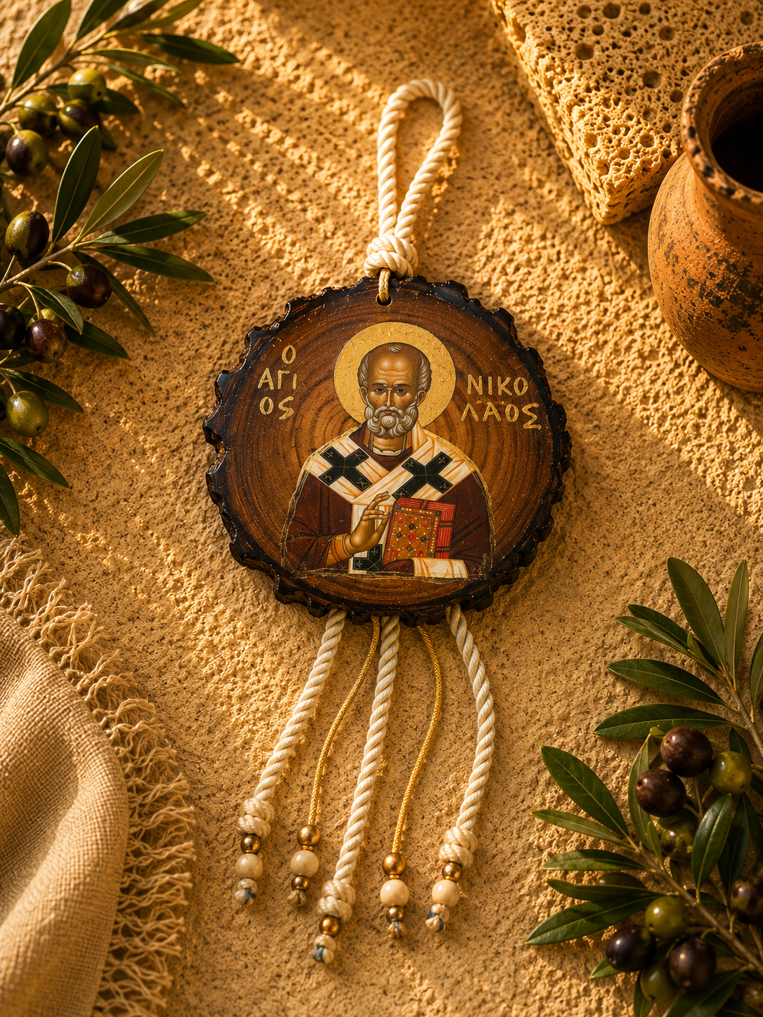 Saint Nicholas Handcrafted Wooden Icon