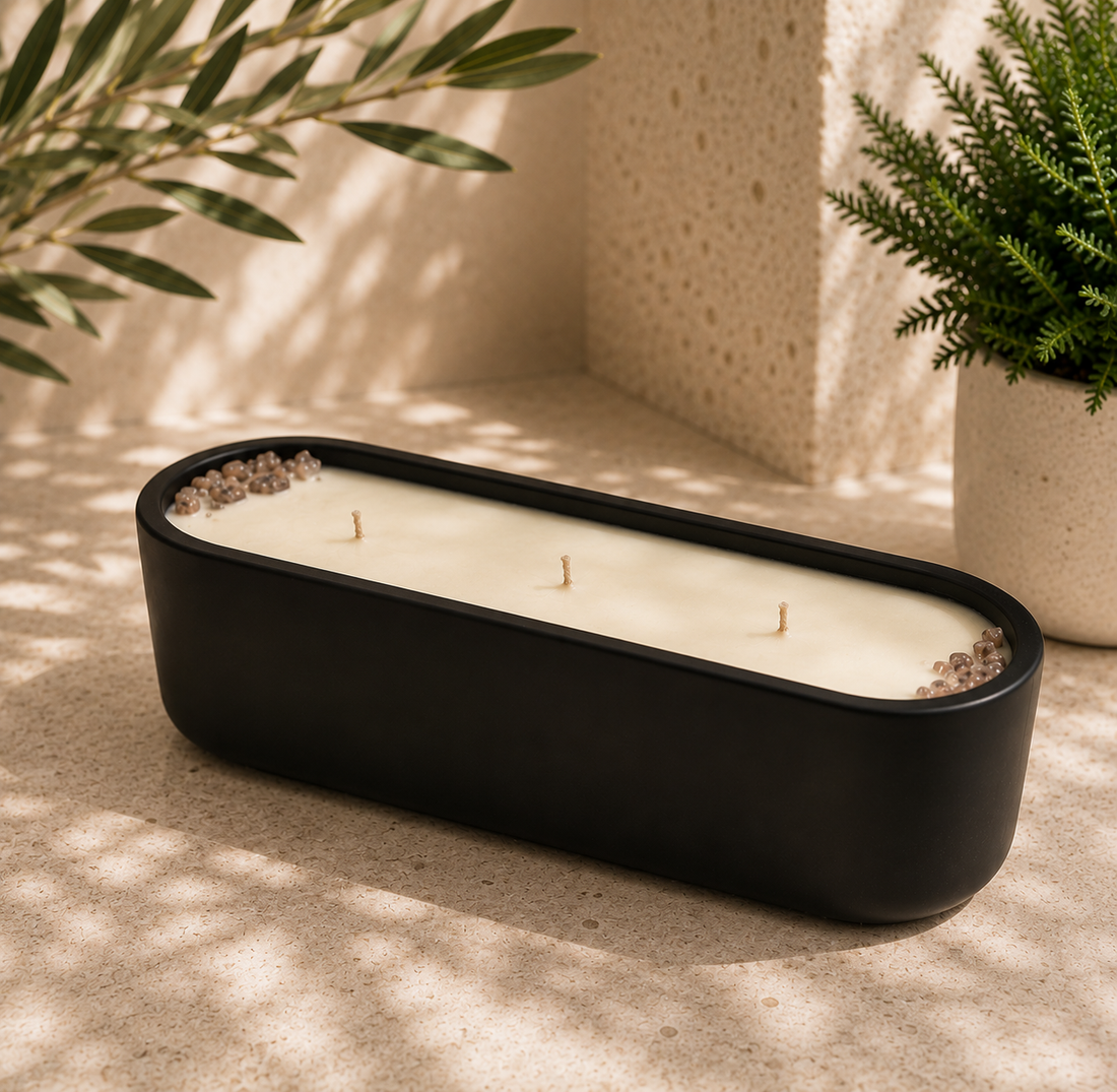 Large Black Baguette Candle