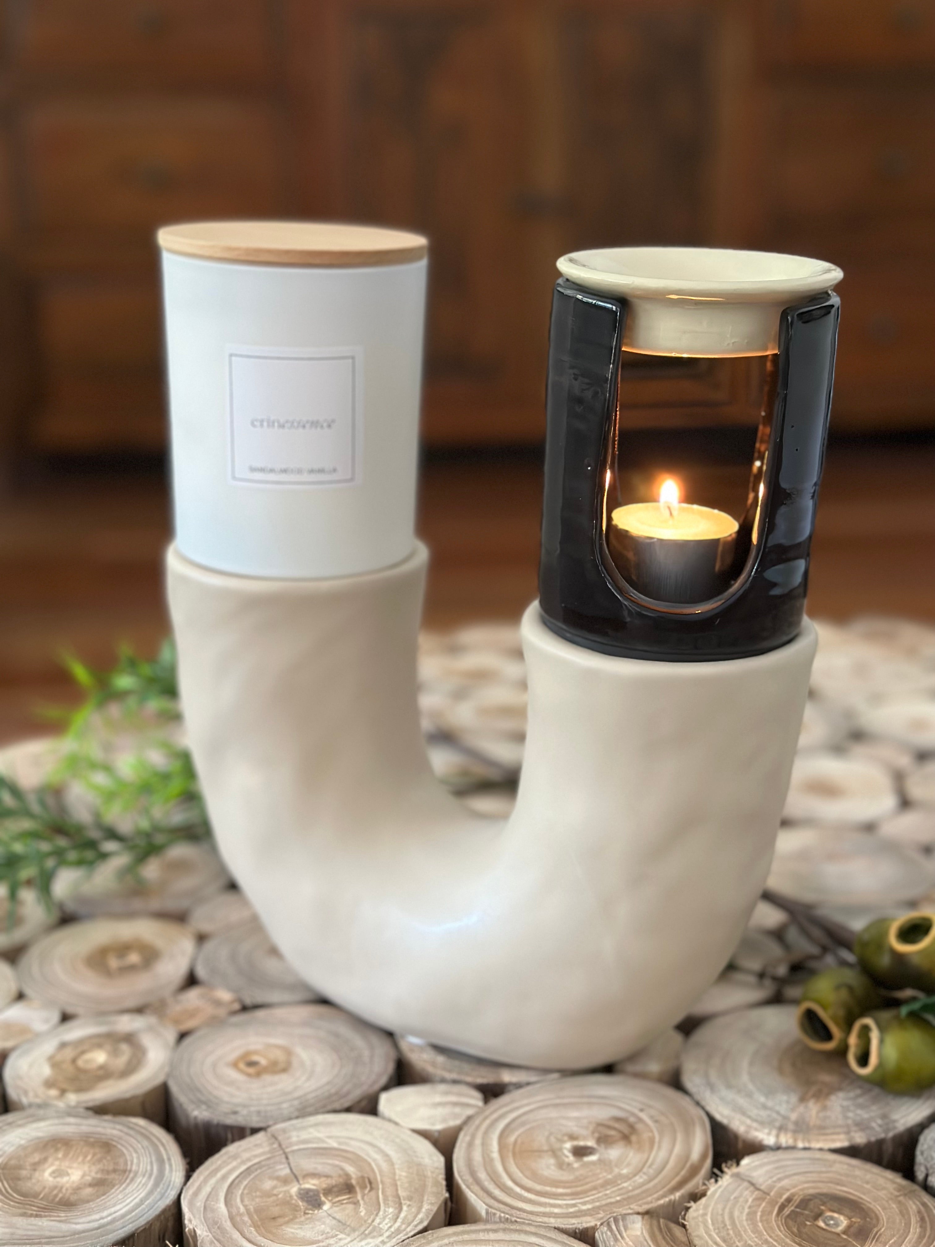 Candle Holder Beige - 23x15x9cm